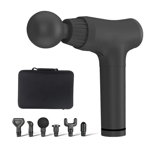 Cordless Massage Gun Handheld Body Neck Pain Relief Electric Massager Machine with 6 Heads - Black/US Plug - 1