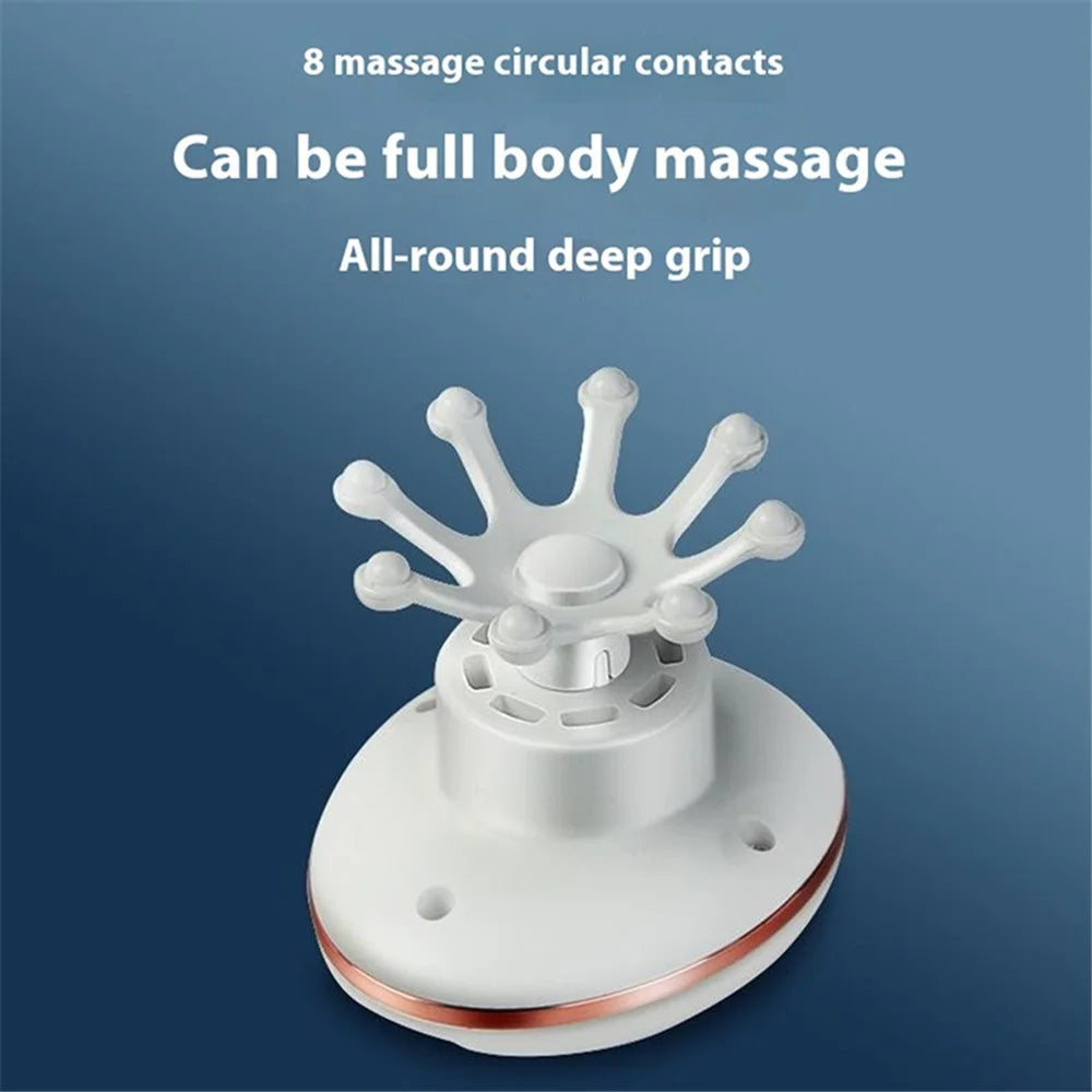 Electric Head Massager Rechargeable Octopus Design 8 Nodes Scalp Massage Device - Gold - 2