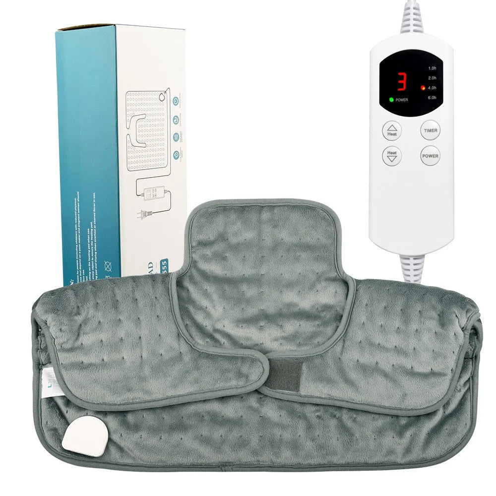 HP4076B Heating Pad Vest Wrap Shoulder Neck Back with 6 Heat Settings / 4 Timer Settings for Pain Relief - Grey  /  US Plug - 7