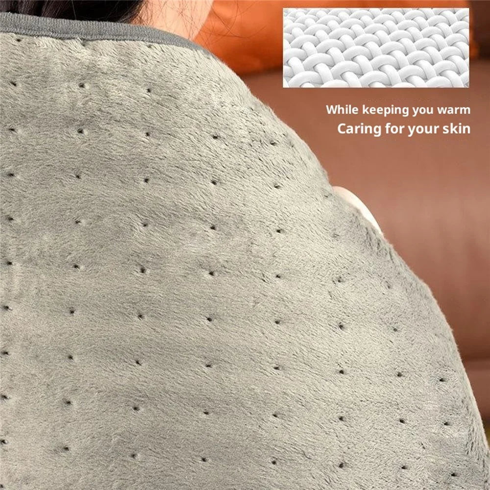 HP4555 Heated Shoulder Wrap Electric Blanket for Winter Electric Heating Pad 6 Temperature Settings Timer Function - Grey  /  US Plug - 7