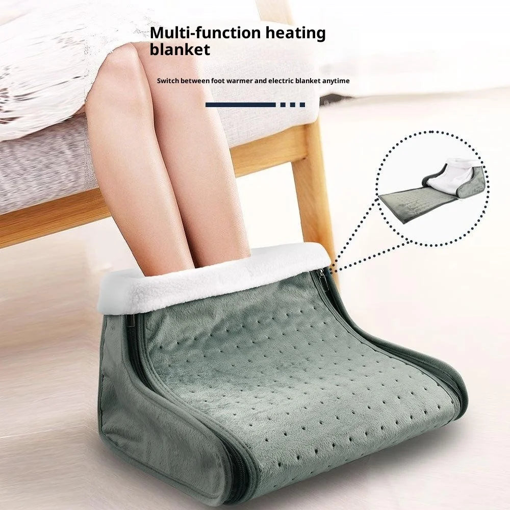 HP4555B Electric Heated Foot Warmer Boot Slipper with Temperature Control for Office and Home - Grey  /  US Plug - 2