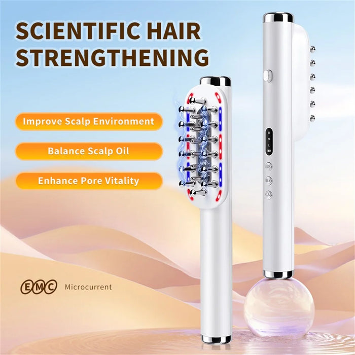 k339 RF Hair Growth Comb LED Light Therapy Scalp Care EMS Microcurrent Electric Massage Instrument - White - 2