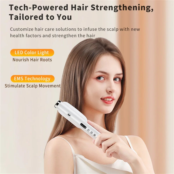 k339 RF Hair Growth Comb LED Light Therapy Scalp Care EMS Microcurrent Electric Massage Instrument - White - 3