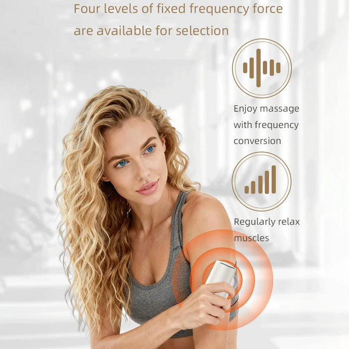 ST-807A Mini Pocket Massage Gun Portable Muscle Relaxer Fascia Gun with 3 Massage Heads 5 Speed Levels for Home Fitness - 4