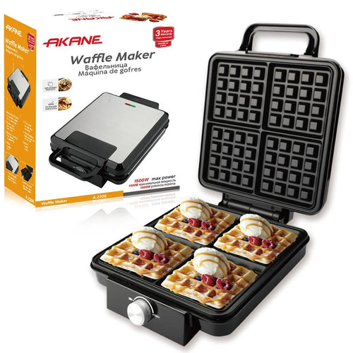 AKANE A.2208 4-Slice Waffle Maker Double-sided Heated Electric Breakfast Machine, EU Plug (BPA Free, No FDA) - 1