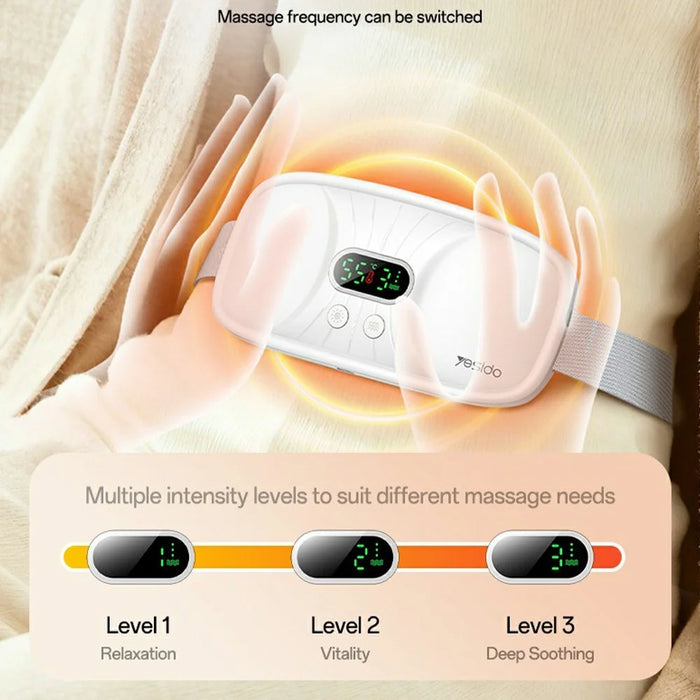 YESIDO MG28 Electric Massage Heating Belt Uterus  /  Waist Warmer Digital Display 3 Vibration Modes 4 Temperature Settings - White - 5