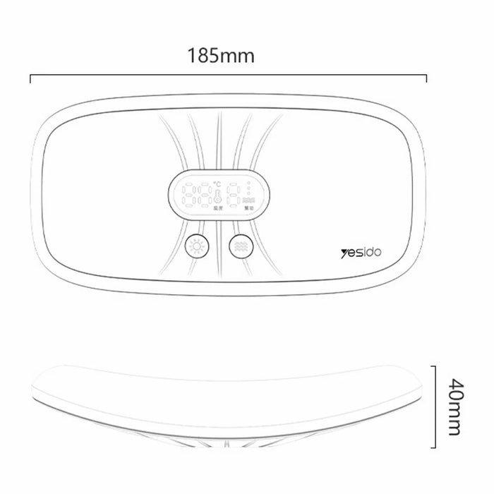 YESIDO MG28 Electric Massage Heating Belt Uterus  /  Waist Warmer Digital Display 3 Vibration Modes 4 Temperature Settings - White - 7