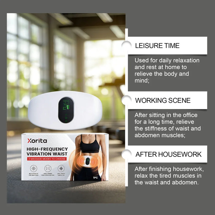 XORITA High Frequency Vibration Massager for Waist Abdomen 3 Modes Gentle Heating Relaxation Device - White - 3