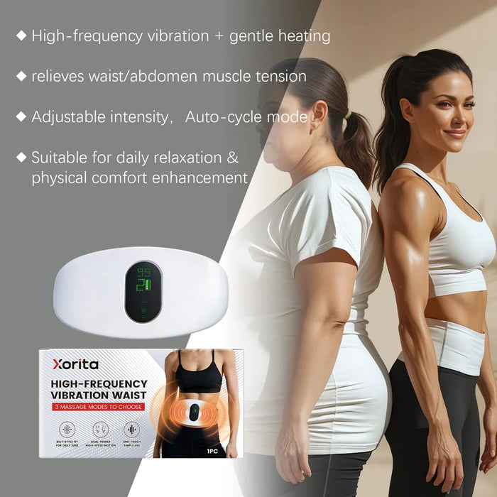 XORITA High Frequency Vibration Massager for Waist Abdomen 3 Modes Gentle Heating Relaxation Device - White - 4