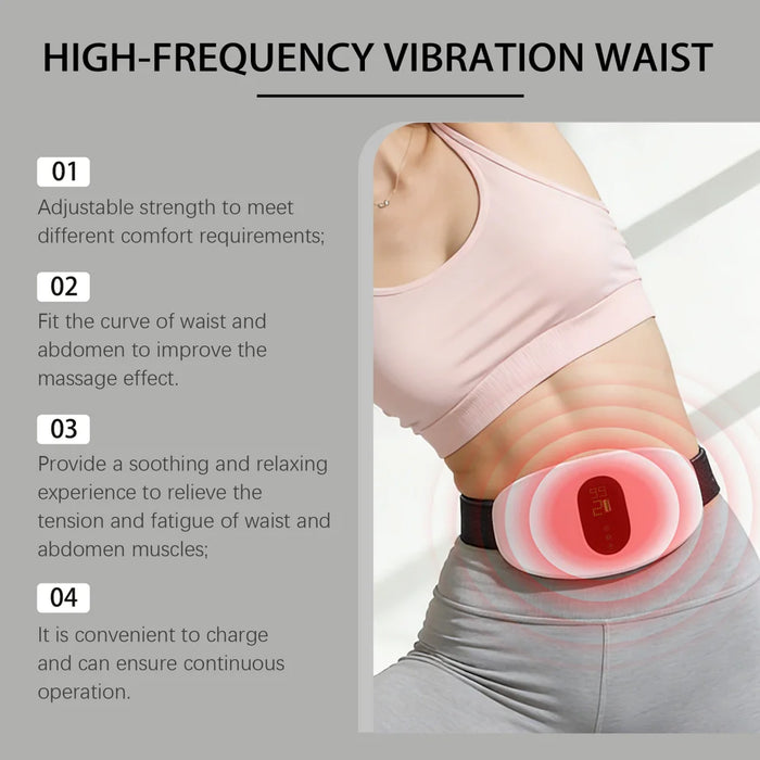 XORITA High Frequency Vibration Massager for Waist Abdomen 3 Modes Gentle Heating Relaxation Device - White - 7