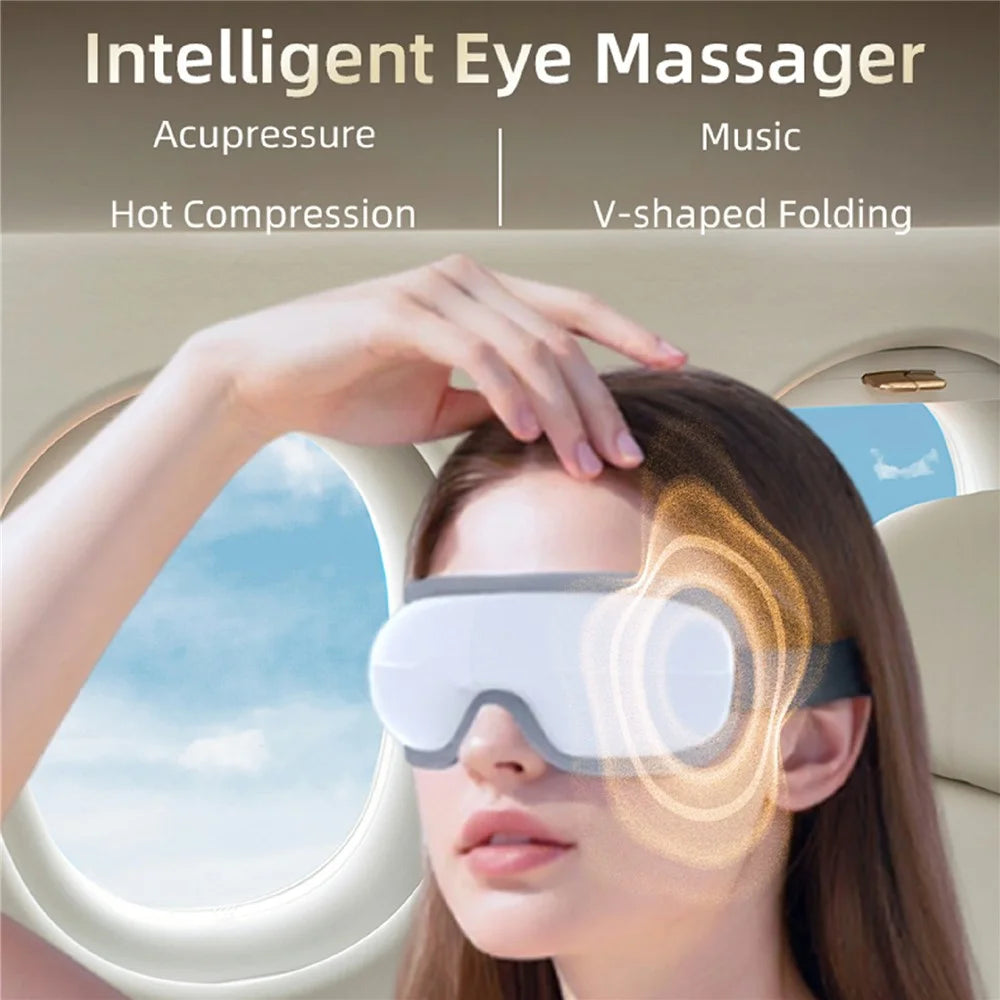 ST-210 Smart Eye Massager Heat Therapy Air Pressure Massage Sleep Mask with Bluetooth-compatible Music - White - 2