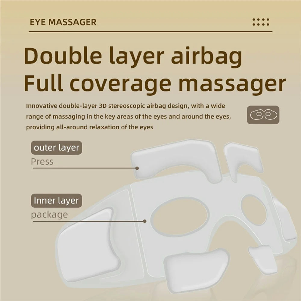 ST-210 Smart Eye Massager Heat Therapy Air Pressure Massage Sleep Mask with Bluetooth-compatible Music - White - 3