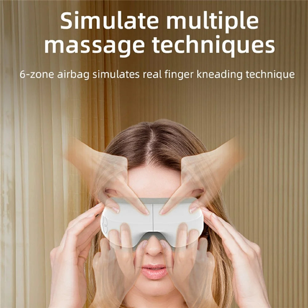 ST-210 Smart Eye Massager Heat Therapy Air Pressure Massage Sleep Mask with Bluetooth-compatible Music - White - 4