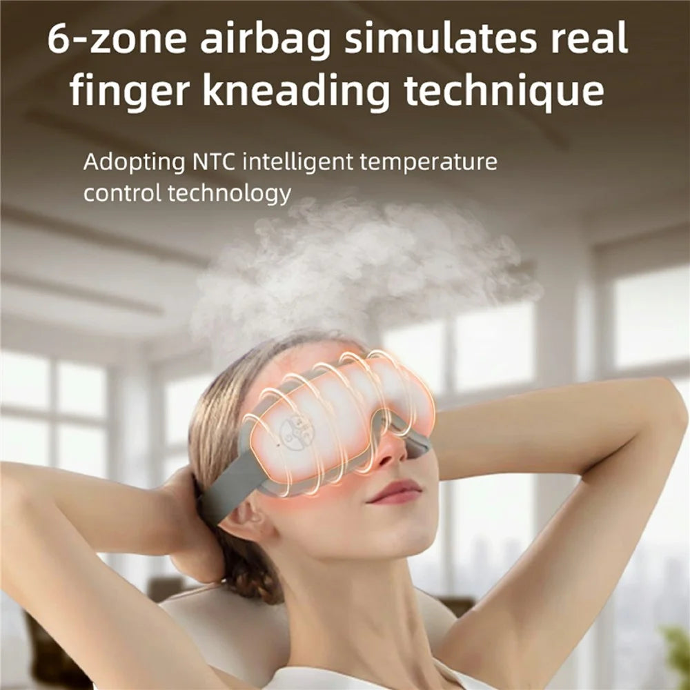 ST-210 Smart Eye Massager Heat Therapy Air Pressure Massage Sleep Mask with Bluetooth-compatible Music - White - 5