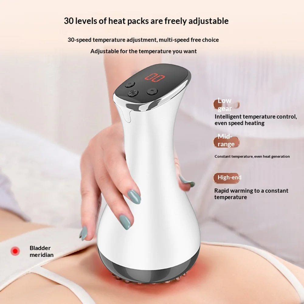 BM-044 Electric Meridian Massager 30 Levels Vibration Lymphatic Detoxification Hot Compress Scraping Device - 7th Generation - 3