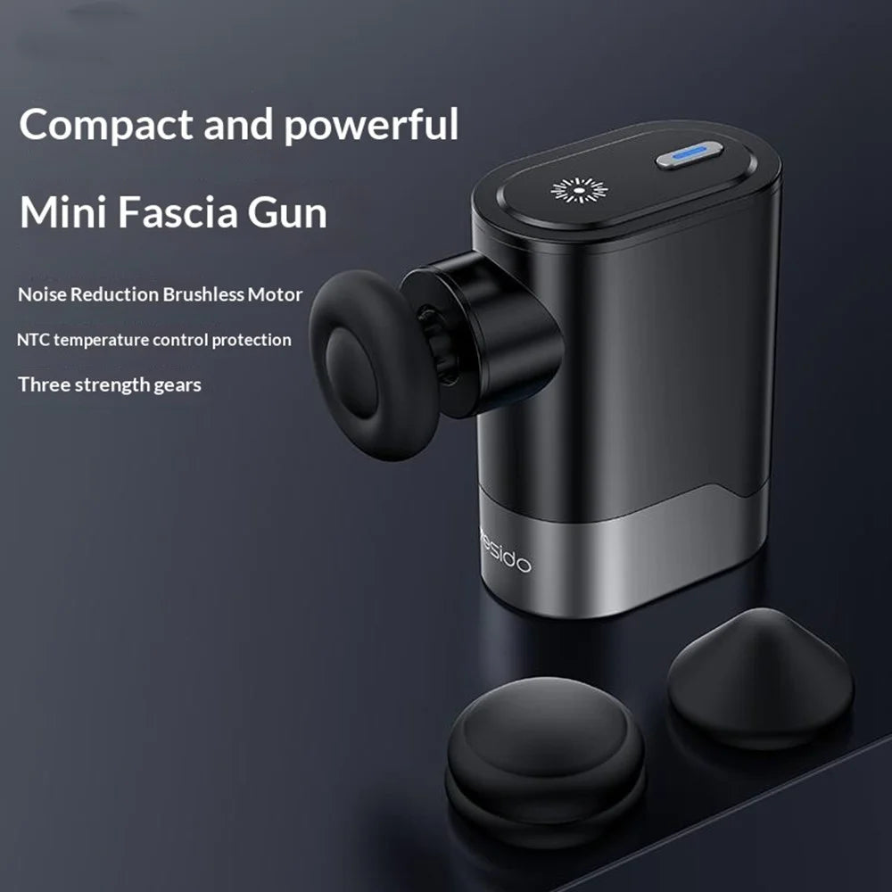 YESIDO MG61 Mini Massage Gun Portable Fascia Gun 3 Levels Brushless Motor Low Noise Muscle Relaxation Device for Home Travel - 2