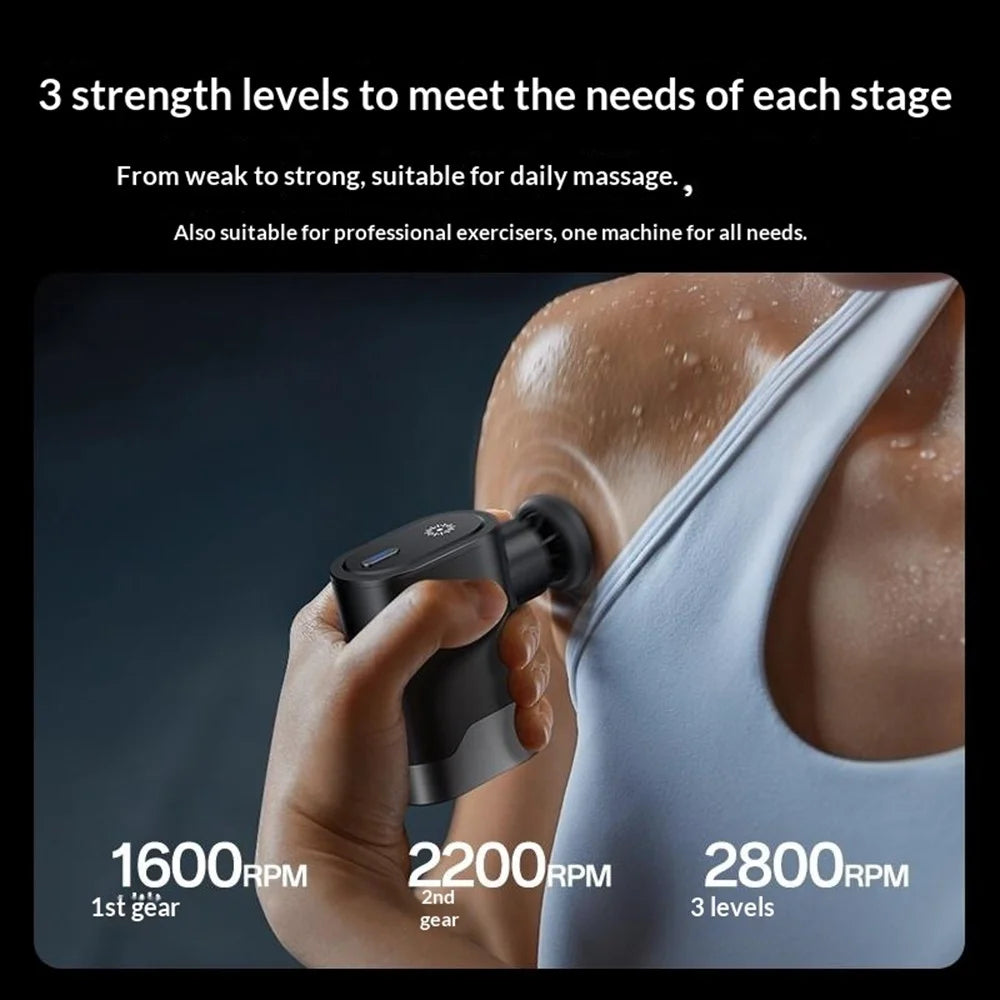 YESIDO MG61 Mini Massage Gun Portable Fascia Gun 3 Levels Brushless Motor Low Noise Muscle Relaxation Device for Home Travel - 3