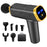 QY-006 Touch Screen Rechargeable 20-Gear Vibration Muscle Relaxation Massager Body Pain Relief Fascia Massage Gun with 6 Massage Head - Gold/EU Plug - 1