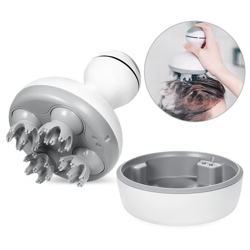 FUTURE ST-701A Electric Scalp Massager with 4 Massage Heads, Portable 3D Massaging Head Scratcher with Tissue Kneading Nodes Stress Release Massager for Muscles Shoulder Calf Head - 1