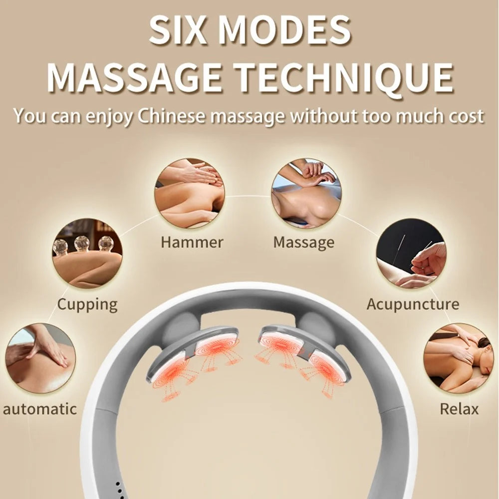 ST-307 Neck Massager Heating Function U-Shaped Heated Neck Massage Therapy Cordless Intelligent Massage Tool for Neck Pain Relief - 6