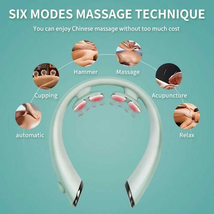 FUTURE ST-303A Electric Cervical Spine Massager EMS+TENS Low Frequency Pulse Hot Compress Neck Massager - 5