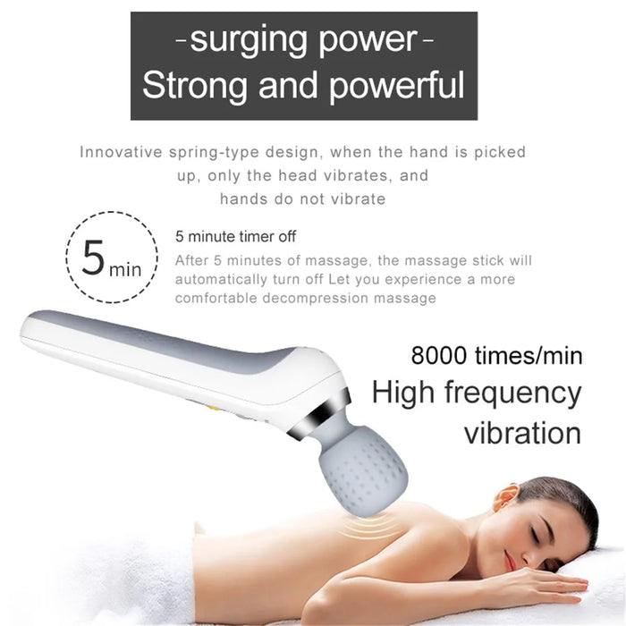 ST-806A Home Rechargeable Massage Stick Vibrating Massage Hammer Electric Handheld Body Massager - 5