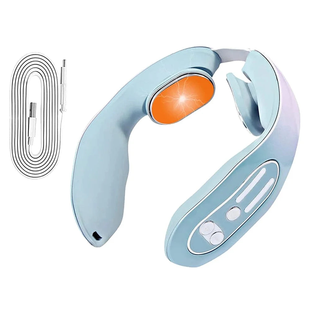K05 Portable Neck Massager Heating Function Heated Neck Massage Pulse Therapy Cordless Intelligent Massage Tool for Neck Pain Relief - 1