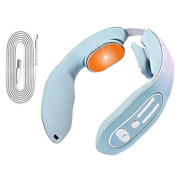 K05 Portable Neck Massager Heating Function Heated Neck Massage Pulse Therapy Cordless Intelligent Massage Tool for Neck Pain Relief - 1