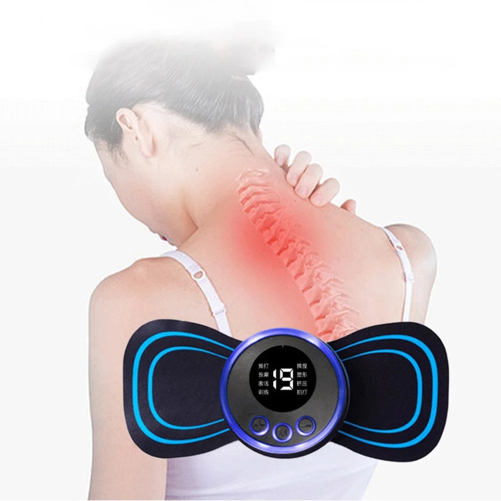 Neck Massager Sticker Intelligent Electric Cervical Massager Mini Portable Massager Pulse Physical Therapy for Pain Relief - 2