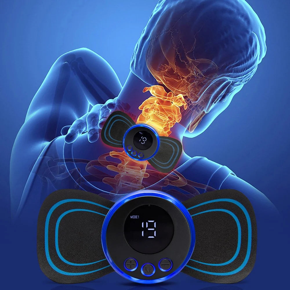 Neck Massager Sticker Intelligent Electric Cervical Massager Mini Portable Massager Pulse Physical Therapy for Pain Relief - 6