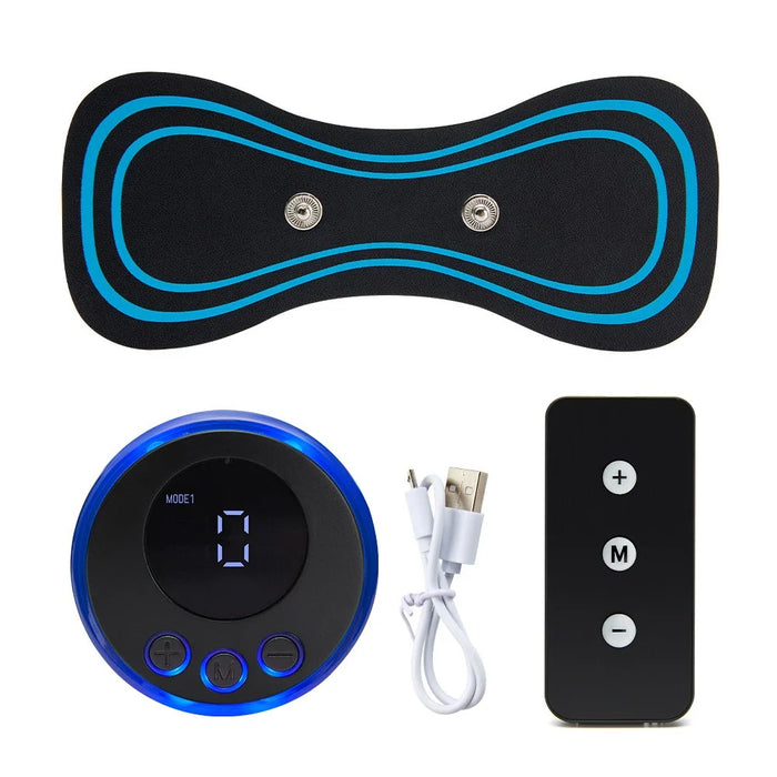 Neck Massager Sticker with Remote Control, Intelligent Electric Cervical Massager Portable Pulse Physical Therapy Massager - 1