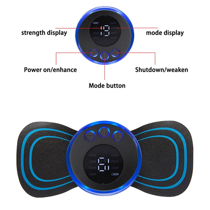 Neck Massager Sticker with Remote Control, Intelligent Electric Cervical Massager Portable Pulse Physical Therapy Massager - 5
