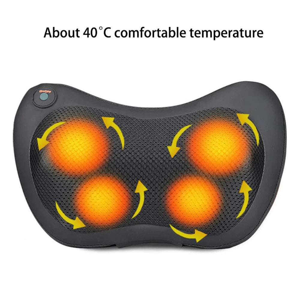 Back Neck Massager Electric Shoulder Massager with Heat Shiatsu Massage Pillow for Muscle Pain Relief, EU Plug - 4