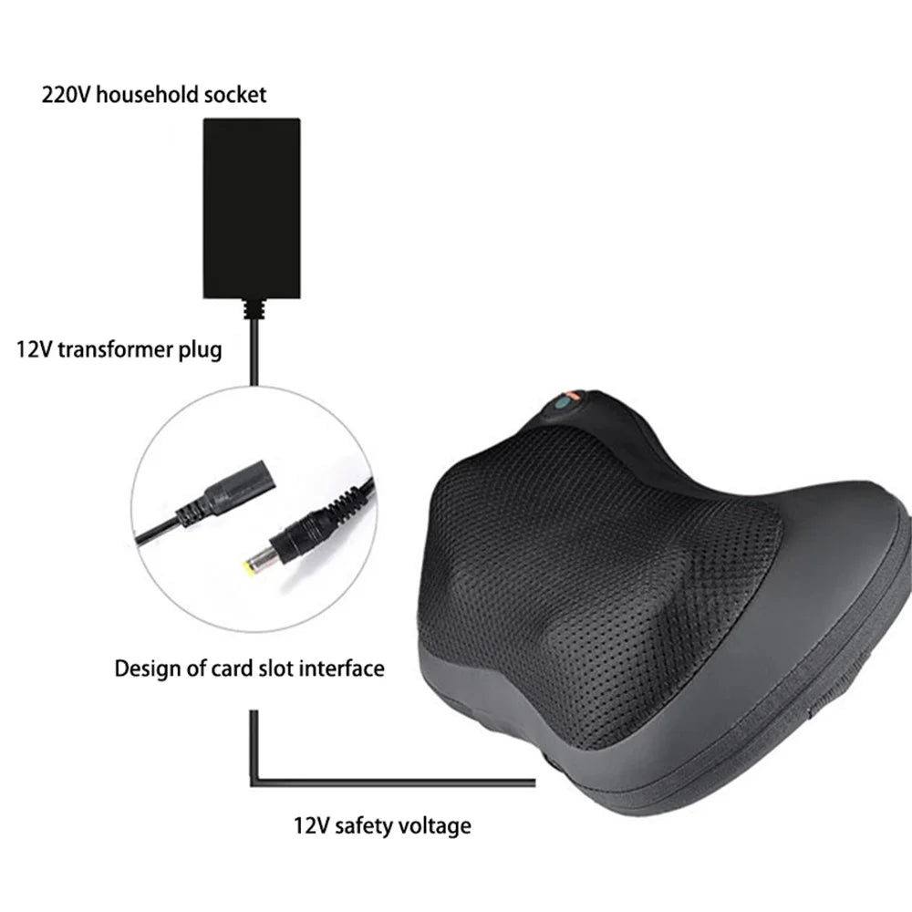 Back Neck Massager Electric Shoulder Massager with Heat Shiatsu Massage Pillow for Muscle Pain Relief, EU Plug - 5