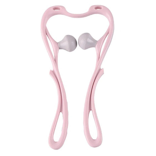 Handheld Manual Neck Massager Pain Relief Massage Tool for Leg Feet and Knee - Pink - 1