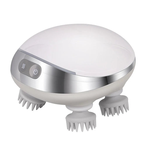 K111 Electric Head Massager Hot Compress Head Relax Deep Tissue Kneading Massage Machine - White - 1
