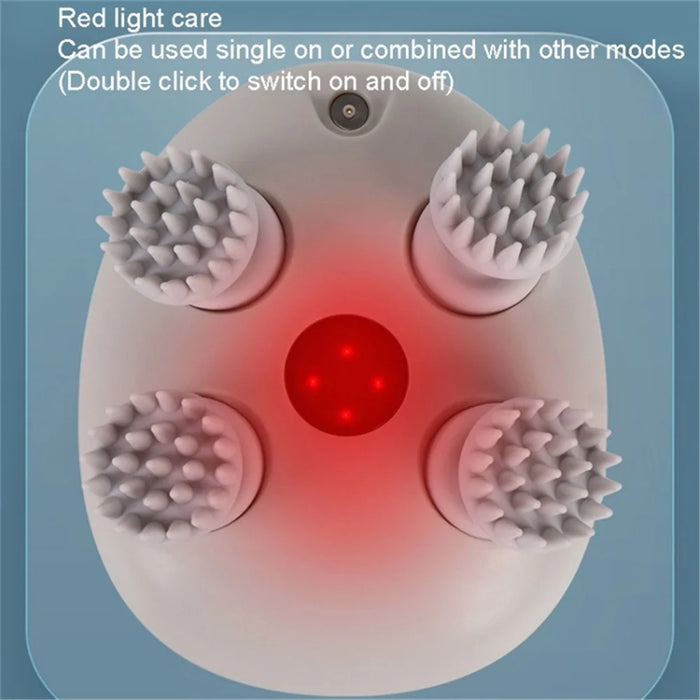K111 Electric Head Massager Hot Compress Head Relax Deep Tissue Kneading Massage Machine - White - 2