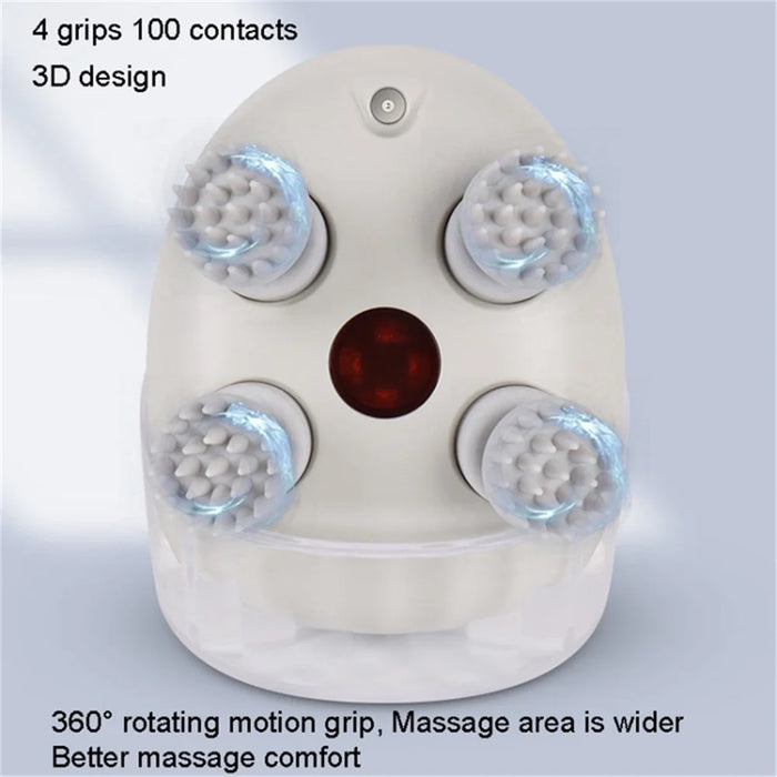 K111 Electric Head Massager Hot Compress Head Relax Deep Tissue Kneading Massage Machine - White - 3