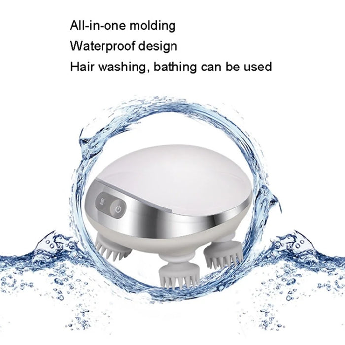 K111 Electric Head Massager Hot Compress Head Relax Deep Tissue Kneading Massage Machine - White - 7