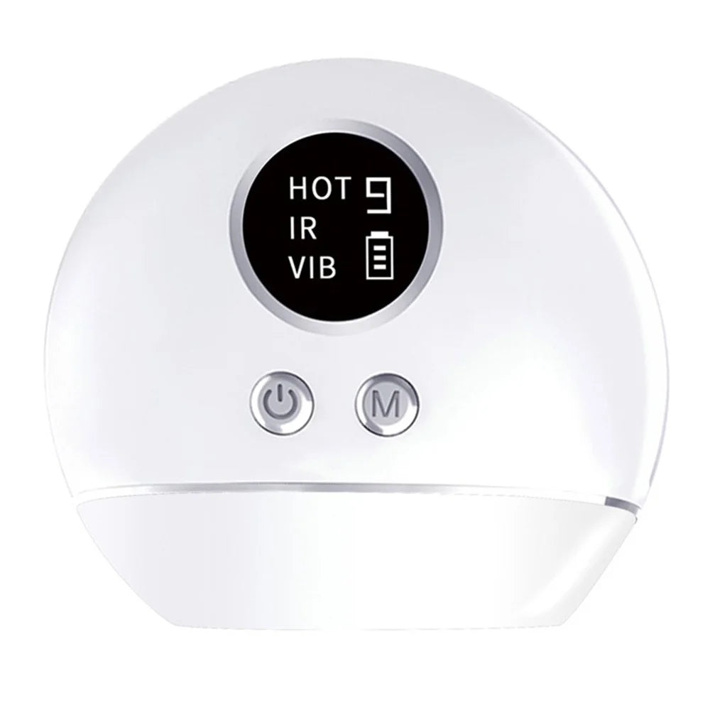 DYM-040 Electric Gua Sha Scraping Massager Stone Needle Hot Compress Massage Tool Stone Warmer - White / Black Stone - 7