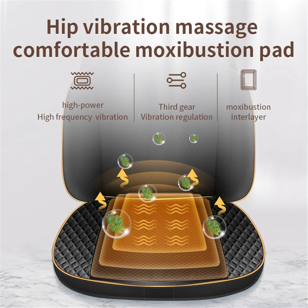 JH-K5S Hot Compress Relaxation Full Body Massage Cushion Shiatsu Kneading Vibration Back Massager - EU Plug - 2