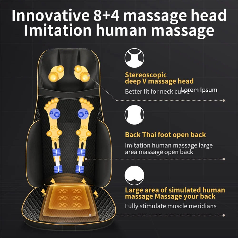 JH-K5S Hot Compress Relaxation Full Body Massage Cushion Shiatsu Kneading Vibration Back Massager - EU Plug - 3