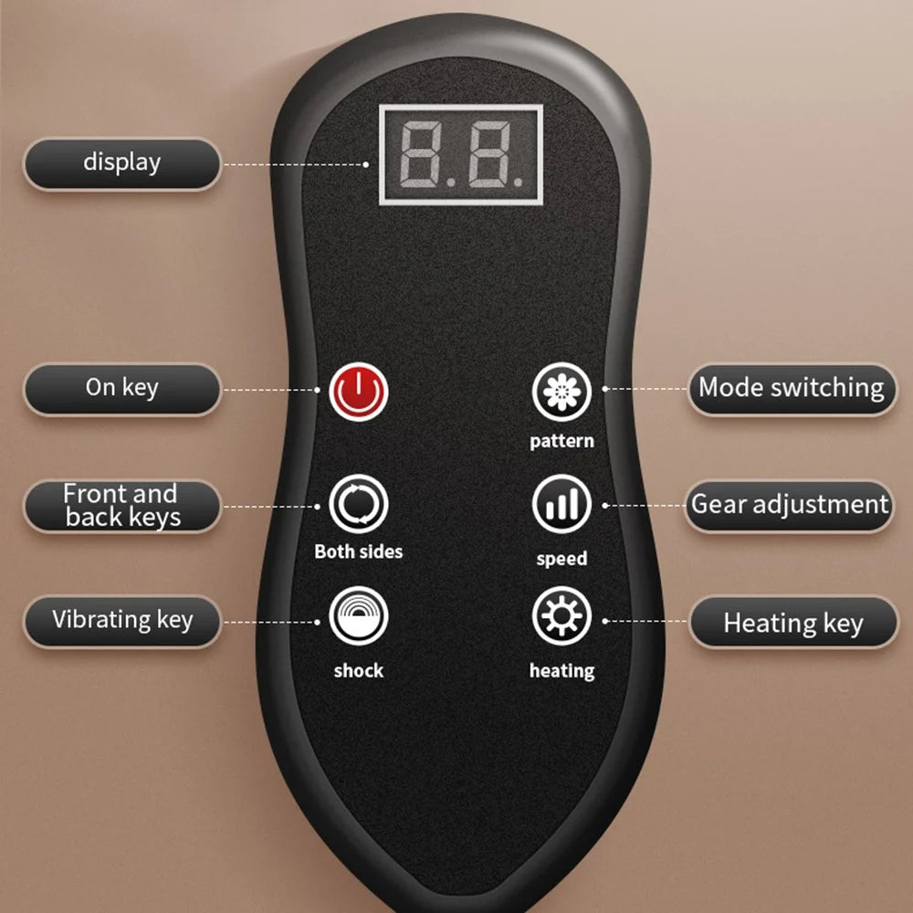 JH-K5S Hot Compress Relaxation Full Body Massage Cushion Shiatsu Kneading Vibration Back Massager - EU Plug - 6