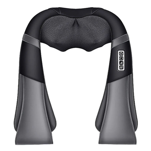 JH-RC1 Plug-in Back Neck Shoulder Massager Hot Compress 4D Kneading Beating Massager for Relief on Full Body Muscles - Black / Grey / US Plug - 1
