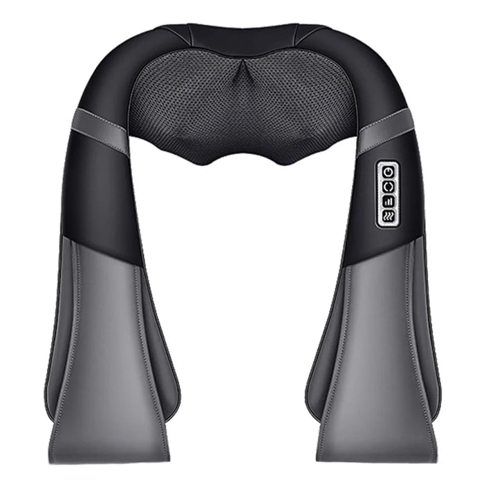 JH-RC1 Plug-in Back Neck Shoulder Massager Hot Compress 4D Kneading Beating Massager for Relief on Full Body Muscles - Black / Grey / US Plug - 1