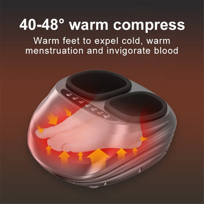 JH-ZL1 Foot Massager Heated Rolling Air Compression Feet Massager Machine with Remote - Black / US Plug - 3