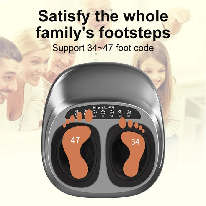 JH-ZL1 Foot Massager Heated Rolling Air Compression Feet Massager Machine with Remote - Black / US Plug - 5