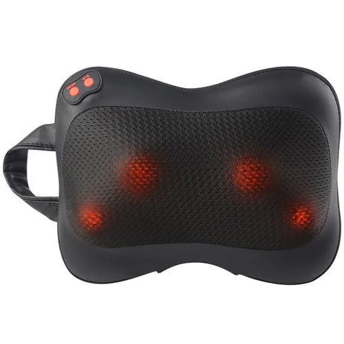 JH-166 Back Neck Massager Electric Multifunctional Body Massage Pillow Car Headrest Pillow - Black / US Plug - 1