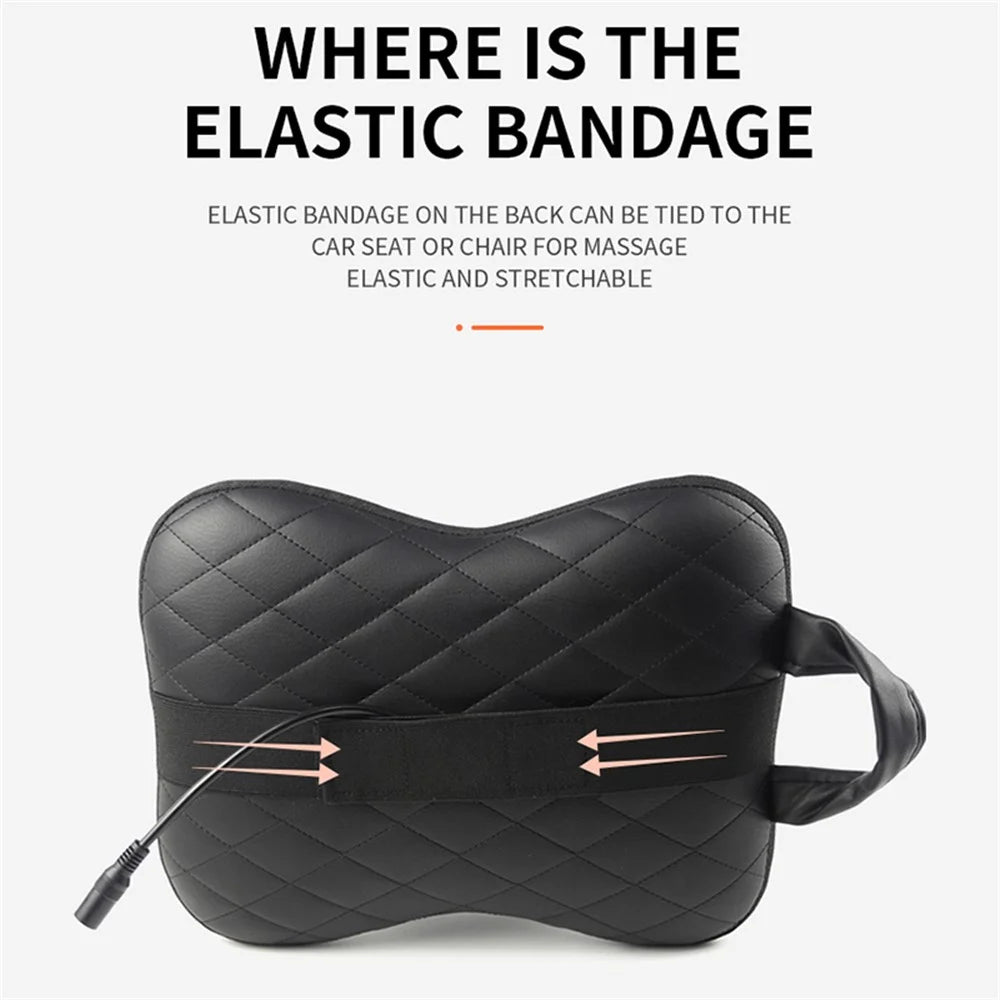 JH-166 Back Neck Massager Electric Multifunctional Body Massage Pillow Car Headrest Pillow - Black / US Plug - 4