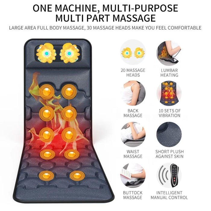 JH-CD6 9 Modes Massage Mat Sitting Lying Electric Heating Pad Muscle Relax Body Massager Cushion - US Plug - 5